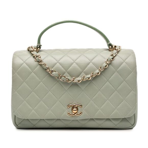 Pre Loved chanel Women Green Satchel - Picture 1 of 8